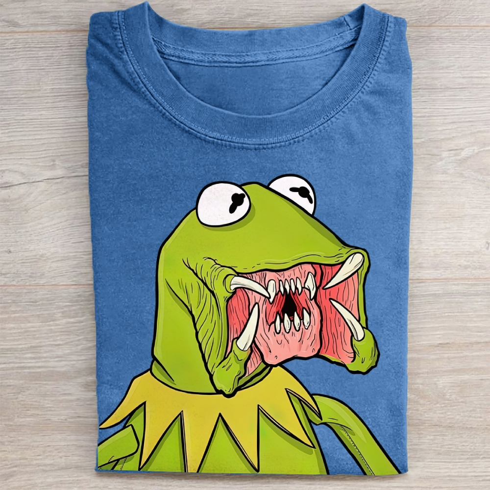 "Monster Kermit" Muppet Horror Parody Vintage Washed Tee