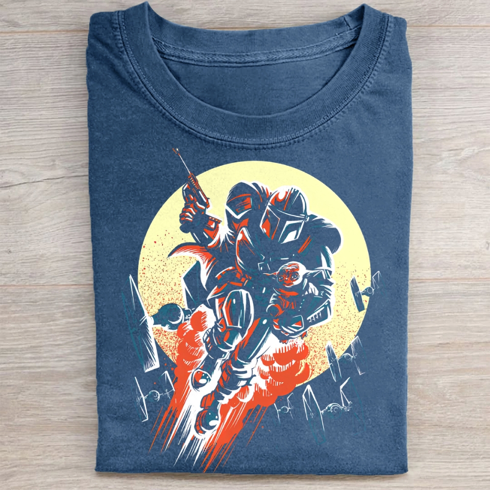 "Mando & Child" Retro Star Wars Vintage Washed Tee