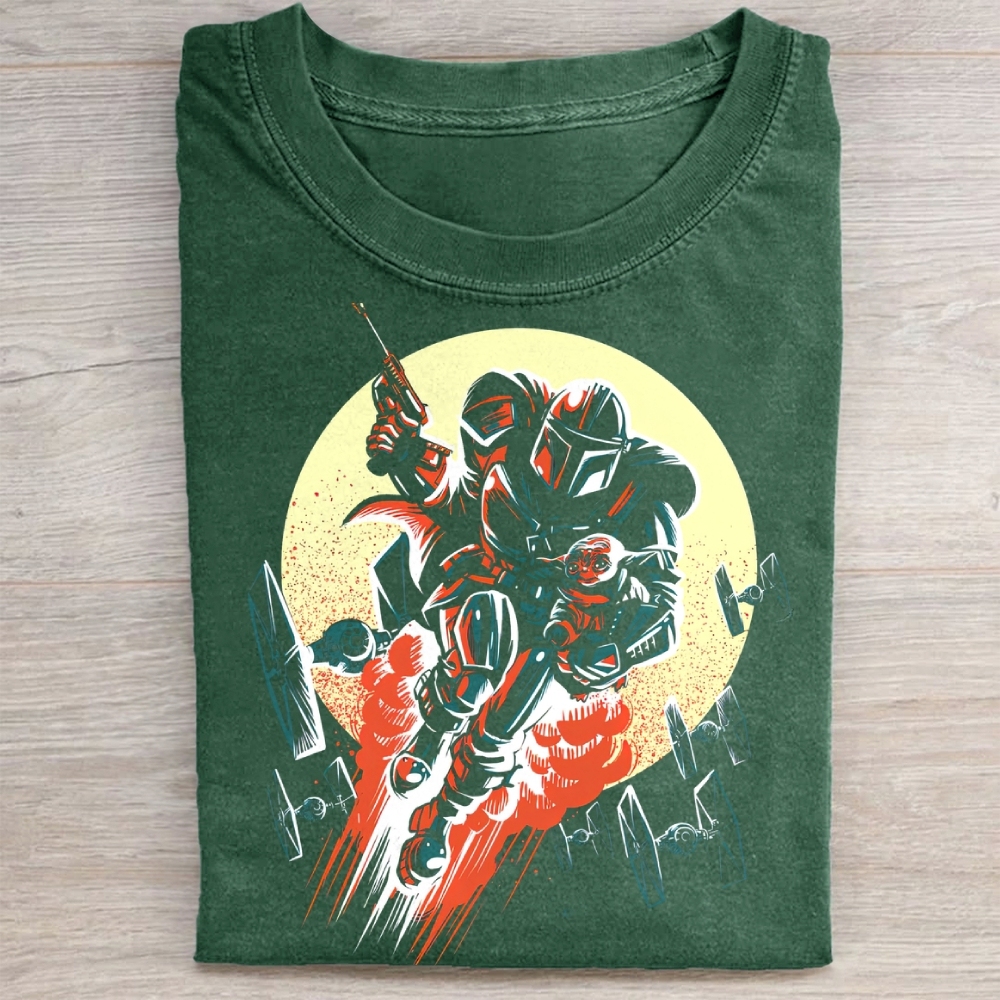 "Mando & Child" Retro Star Wars Vintage Washed Tee