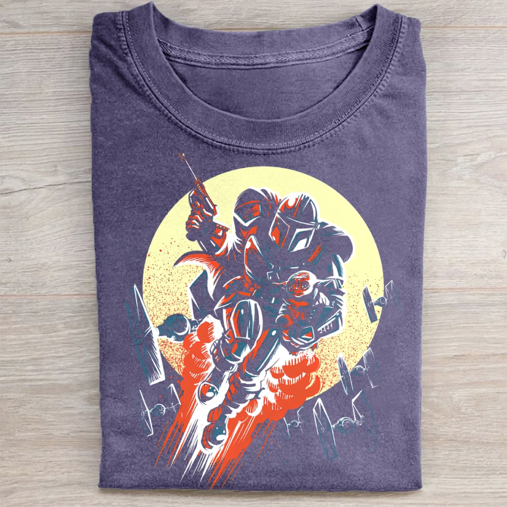 "Mando & Child" Retro Star Wars Vintage Washed Tee