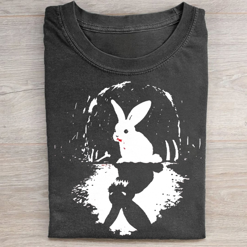 Surreal Duality Rabbit Reflection Washed Tee