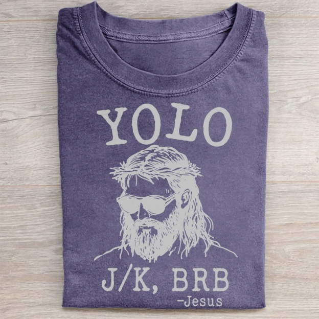  Funny Jesus  Washed Tee 