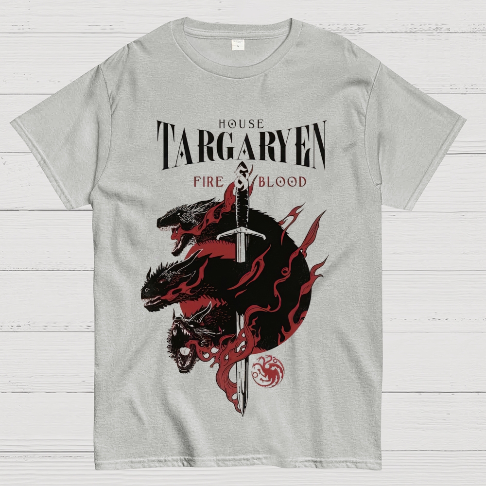 "House Targaryen Fire & Blood" Game of Thrones Cotton T-shirt