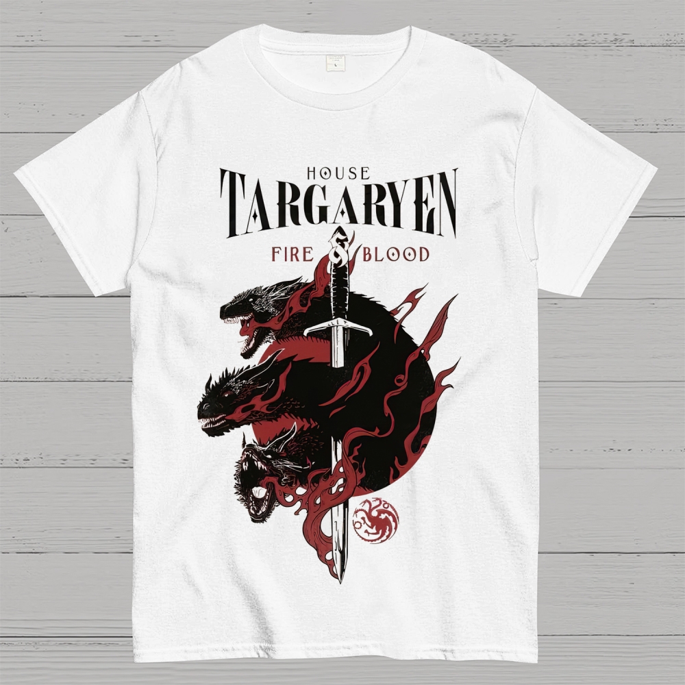 "House Targaryen Fire & Blood" Game of Thrones Cotton T-shirt