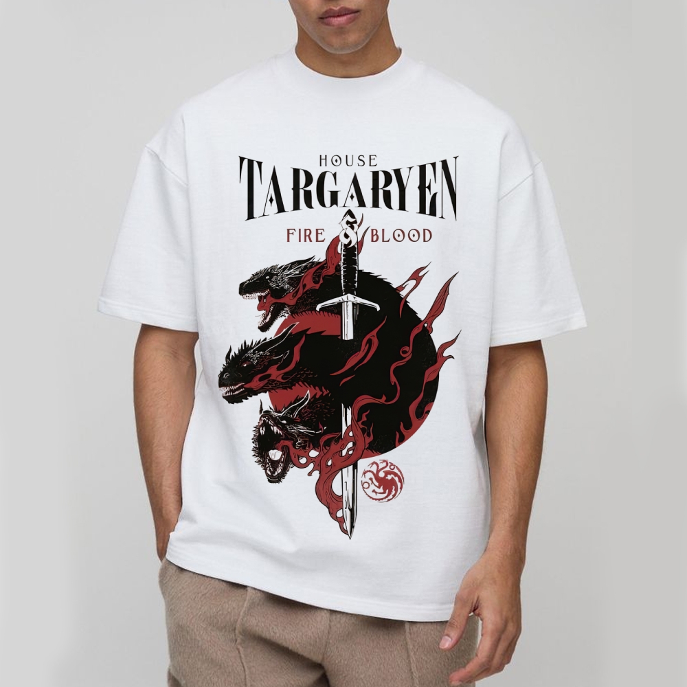 "House Targaryen Fire & Blood" Game of Thrones Cotton T-shirt