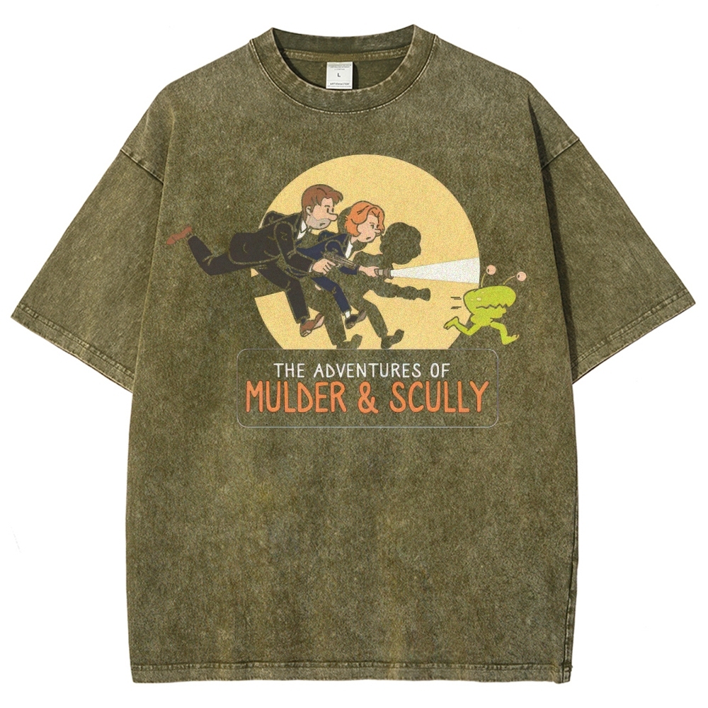 Cartoon Paranormal Adventure Washed T-Shirt