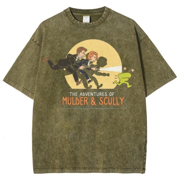 Cartoon Paranormal Adventure Washed T-Shirt