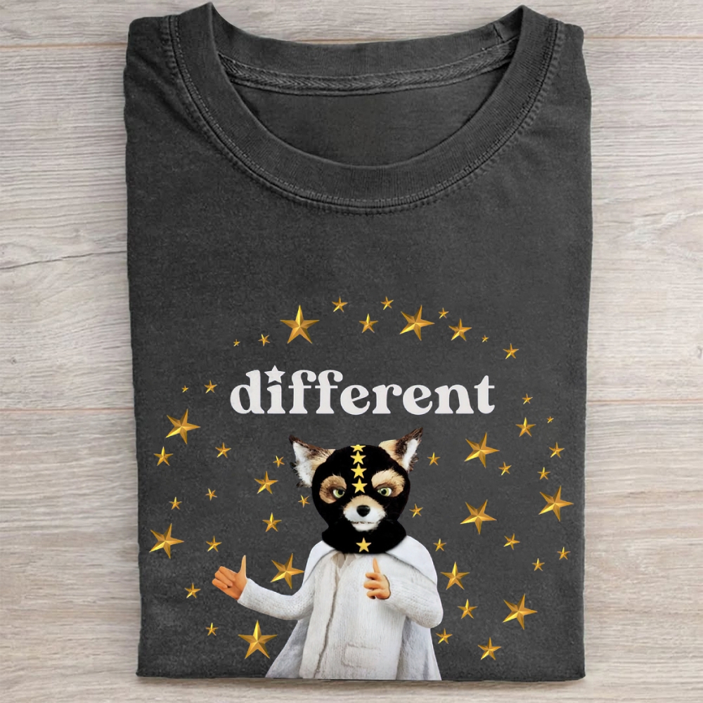 "Different" Fantastic Mr. Fox Starry Vintage Washed Tee
