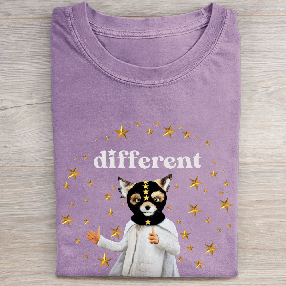"Different" Fantastic Mr. Fox Starry Vintage Washed Tee