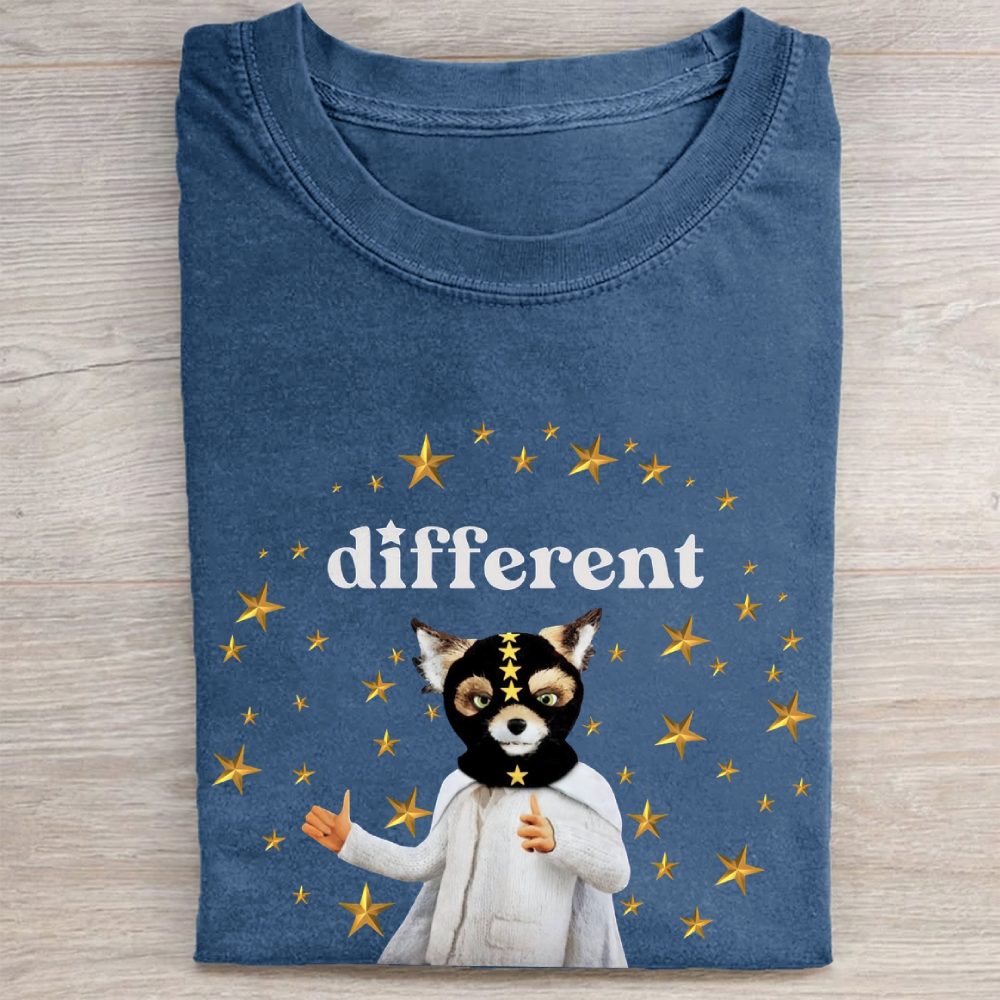 "Different" Fantastic Mr. Fox Starry Vintage Washed Tee
