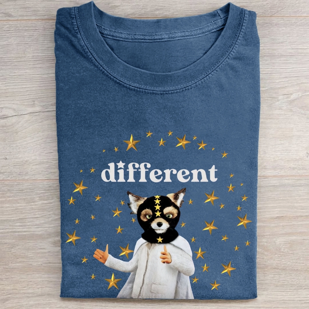 "Different" Fantastic Mr. Fox Starry Vintage Washed Tee