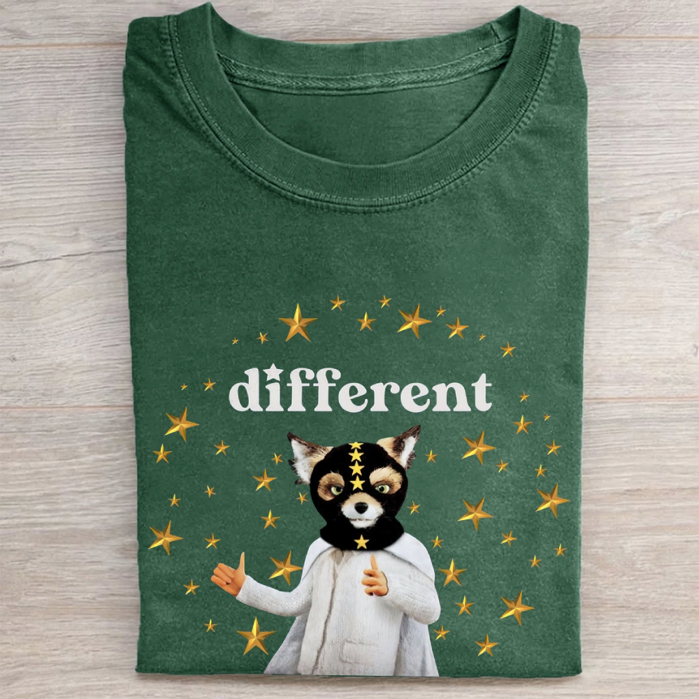 "Different" Fantastic Mr. Fox Starry Vintage Washed Tee