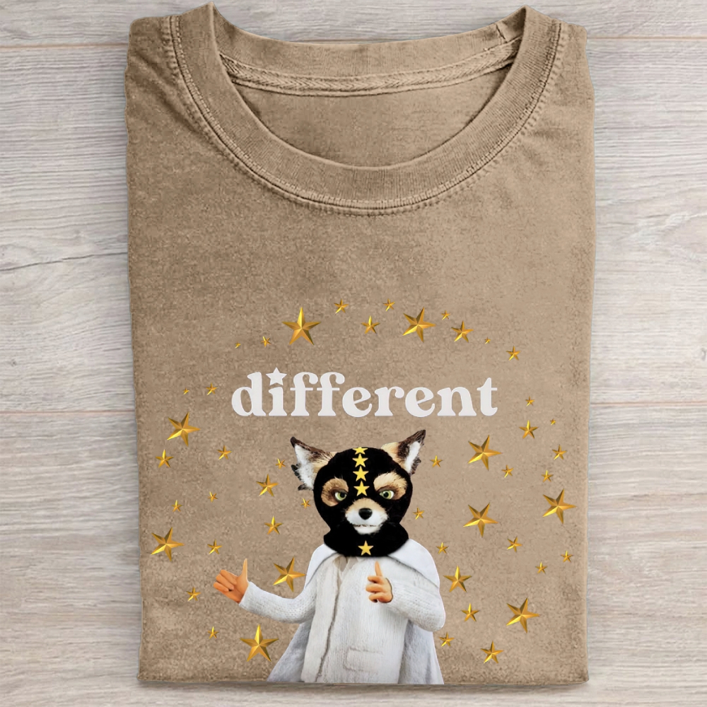 "Different" Fantastic Mr. Fox Starry Vintage Washed Tee