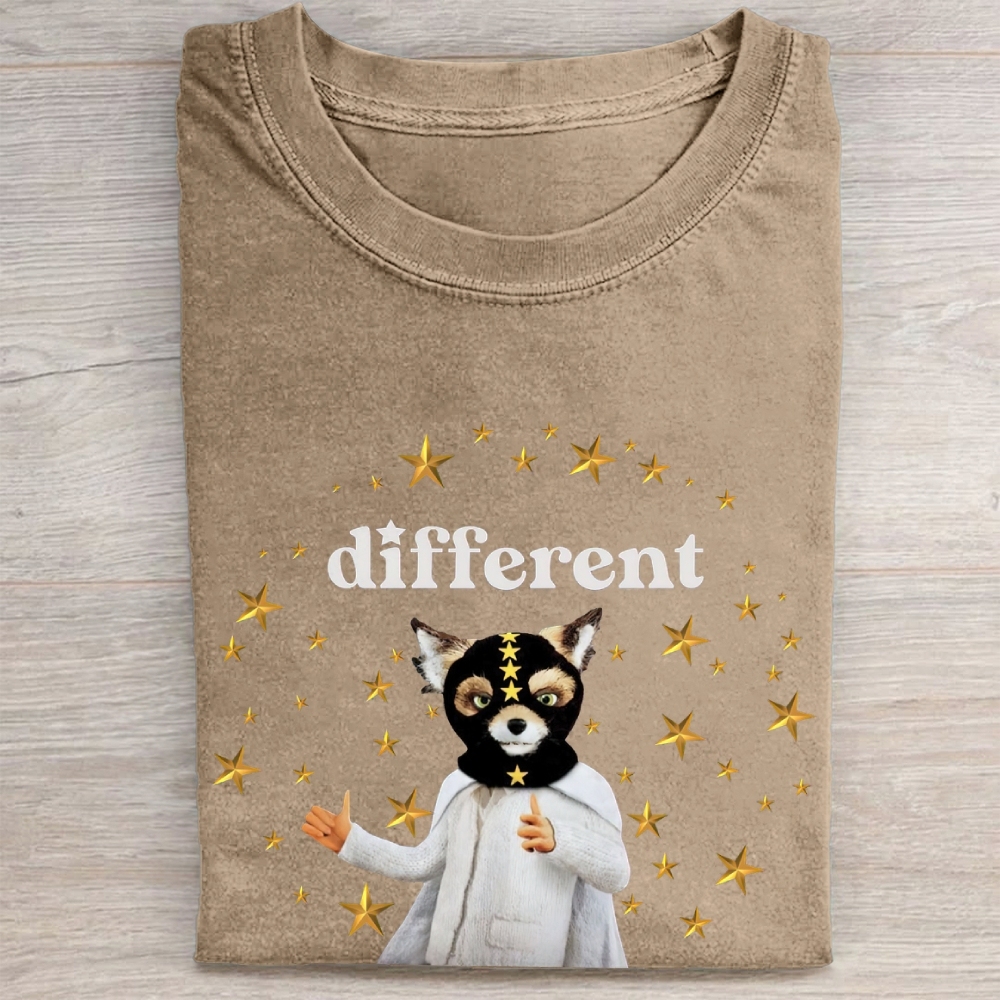 "Different" Fantastic Mr. Fox Starry Vintage Washed Tee