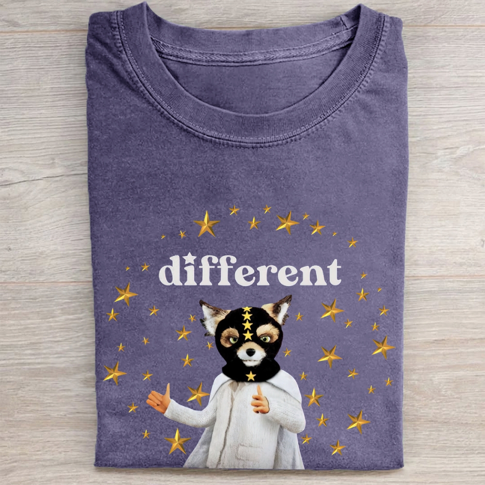 "Different" Fantastic Mr. Fox Starry Vintage Washed Tee
