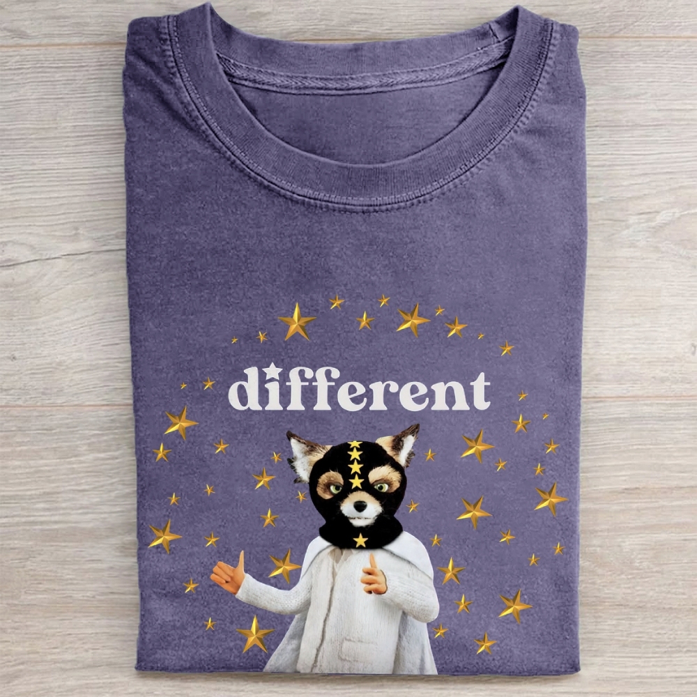 "Different" Fantastic Mr. Fox Starry Vintage Washed Tee