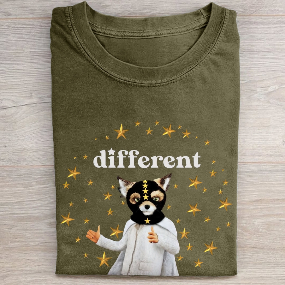 "Different" Fantastic Mr. Fox Starry Vintage Washed Tee