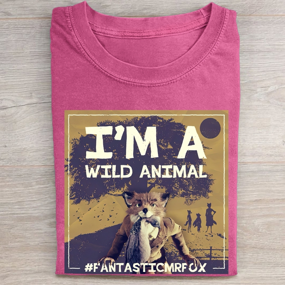 "I'm A Wild Animal" Fantastic Mr. Fox Vintage Washed Tee