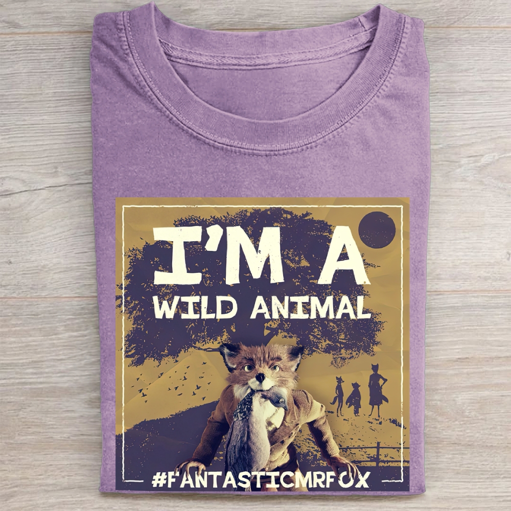 "I'm A Wild Animal" Fantastic Mr. Fox Vintage Washed Tee