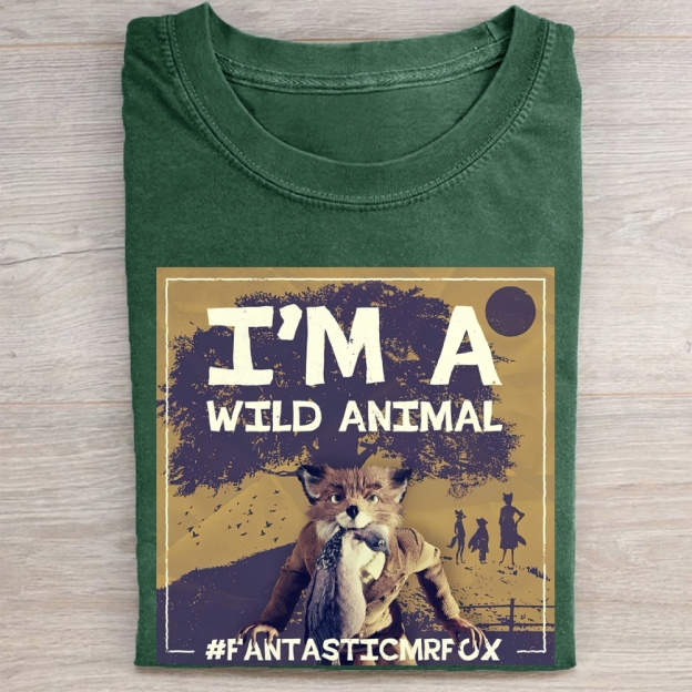 "I'm A Wild Animal" Fantastic Mr. Fox Vintage Washed Tee