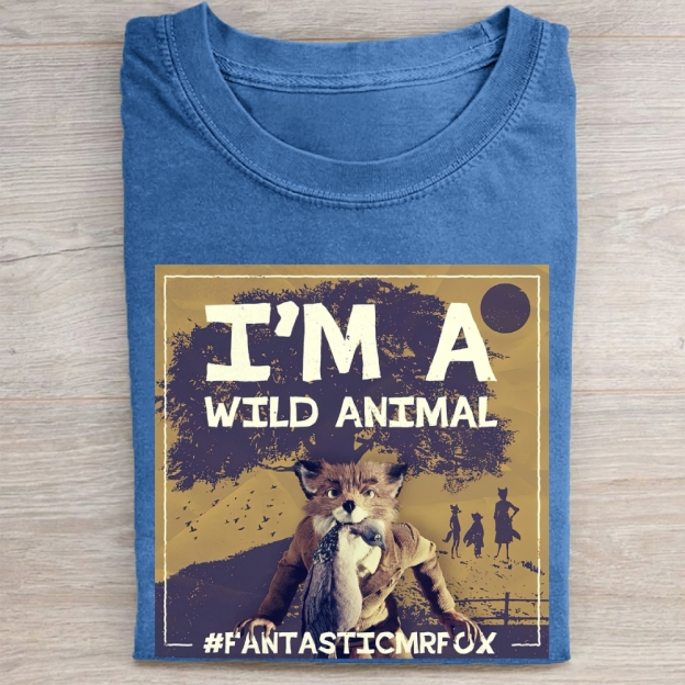 "I'm A Wild Animal" Fantastic Mr. Fox Vintage Washed Tee