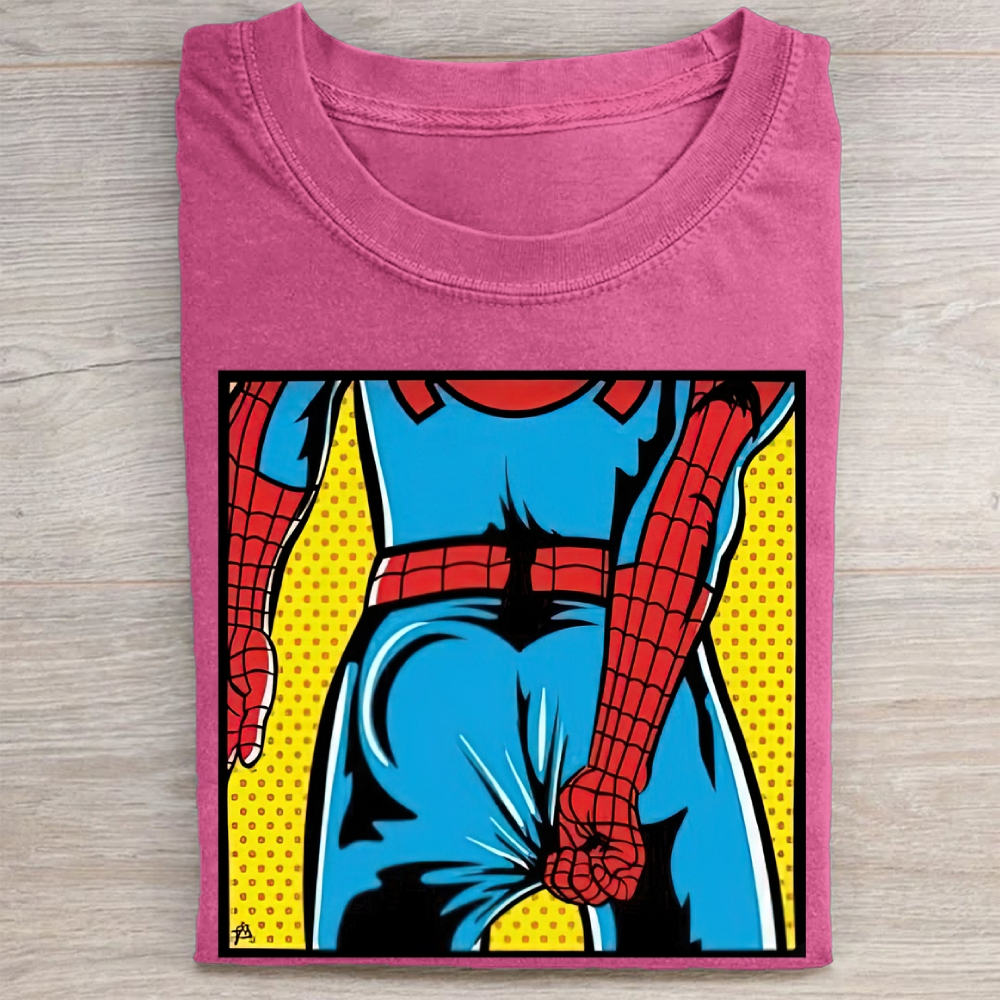 "Spider-Booty" Pop Art Spider-Man Vintage Washed Tee