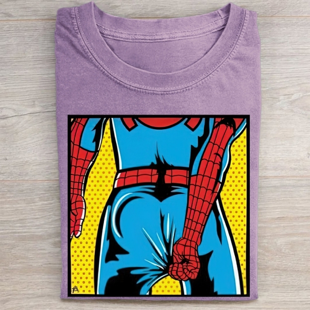 "Spider-Booty" Pop Art Spider-Man Vintage Washed Tee
