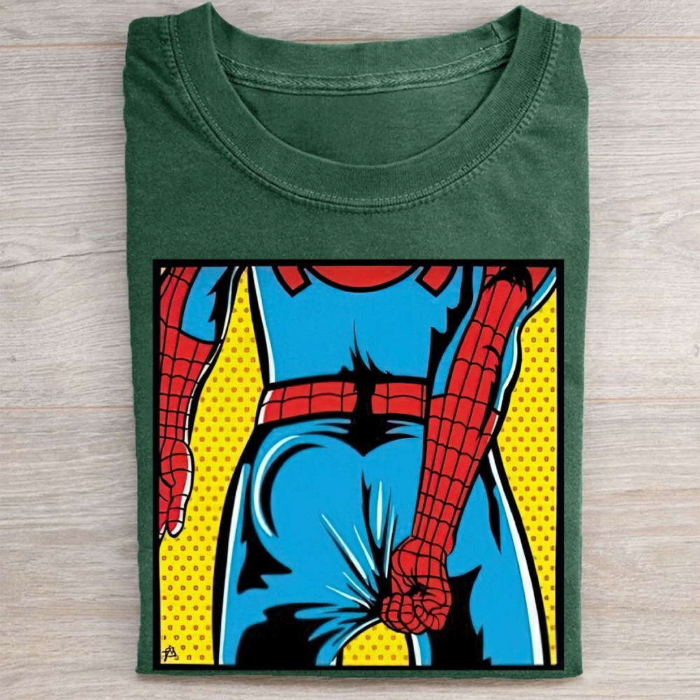 "Spider-Booty" Pop Art Spider-Man Vintage Washed Tee