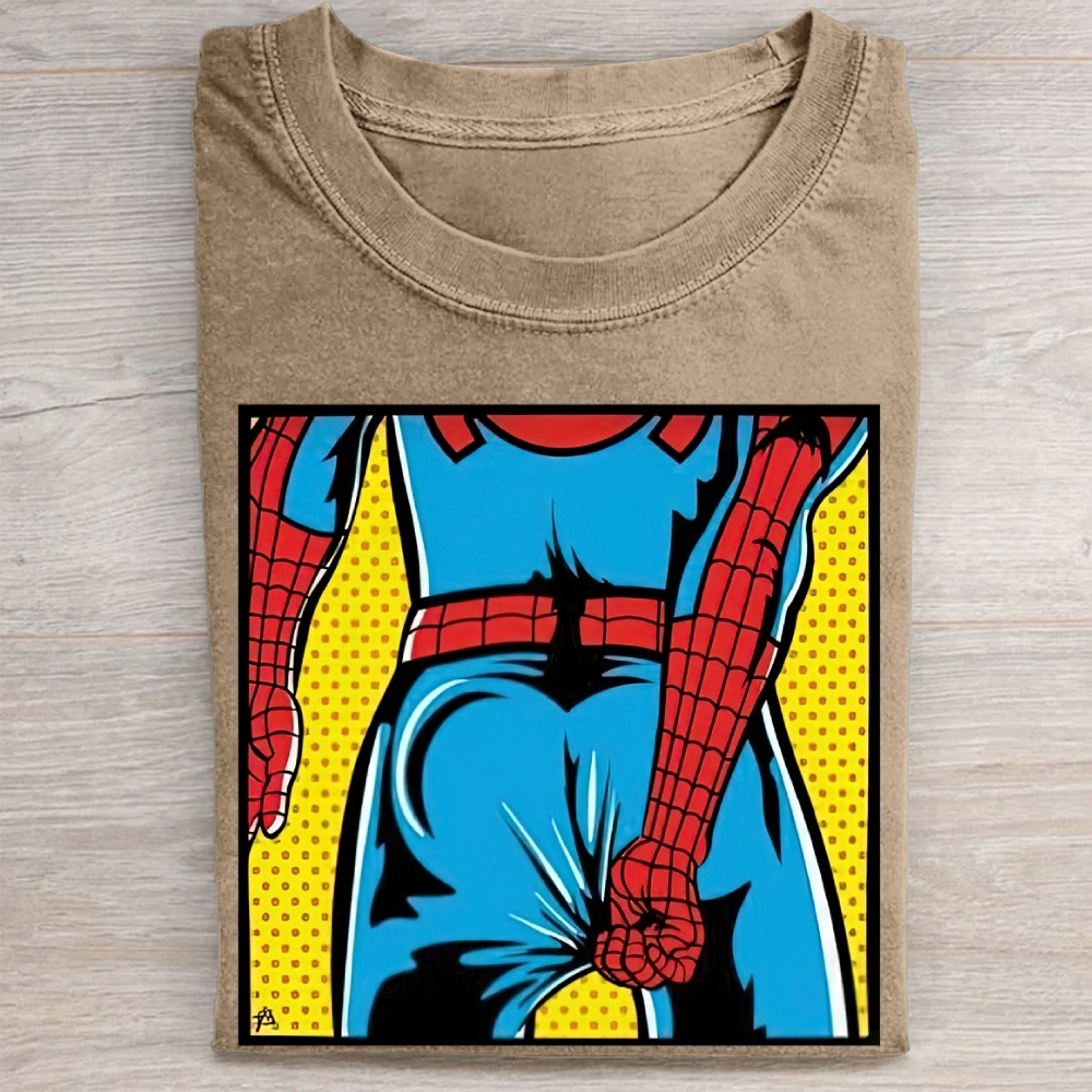 "Spider-Booty" Pop Art Spider-Man Vintage Washed Tee