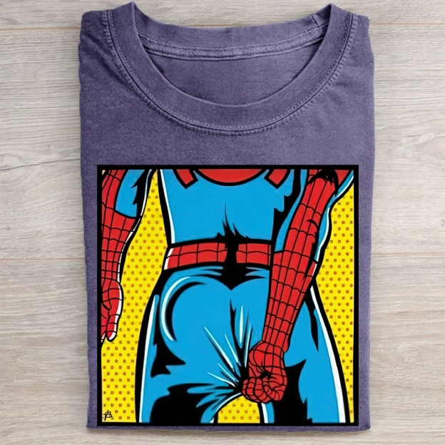 "Spider-Booty" Pop Art Spider-Man Vintage Washed Tee