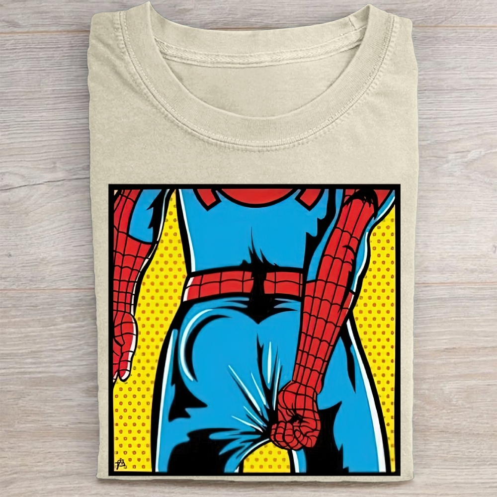 "Spider-Booty" Pop Art Spider-Man Vintage Washed Tee