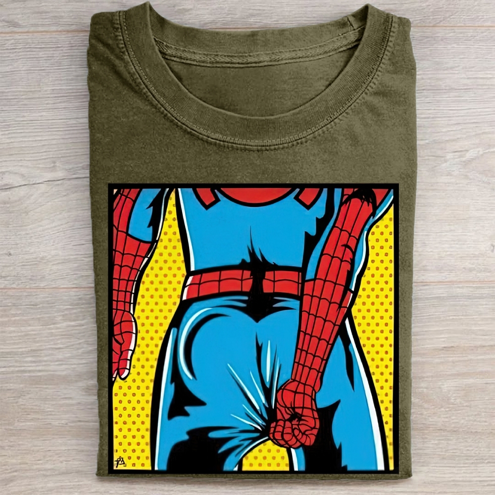 "Spider-Booty" Pop Art Spider-Man Vintage Washed Tee