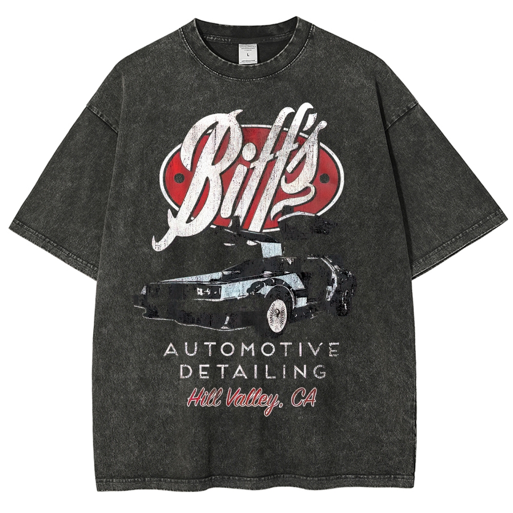 "Biff's Auto Detailing" Back to the Future Washed T-Shirt