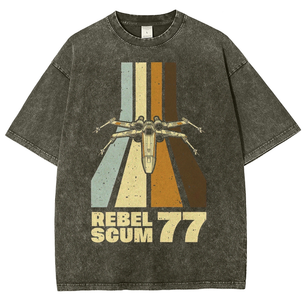 Retro Sci-Fi Fighter Washed T-Shirt