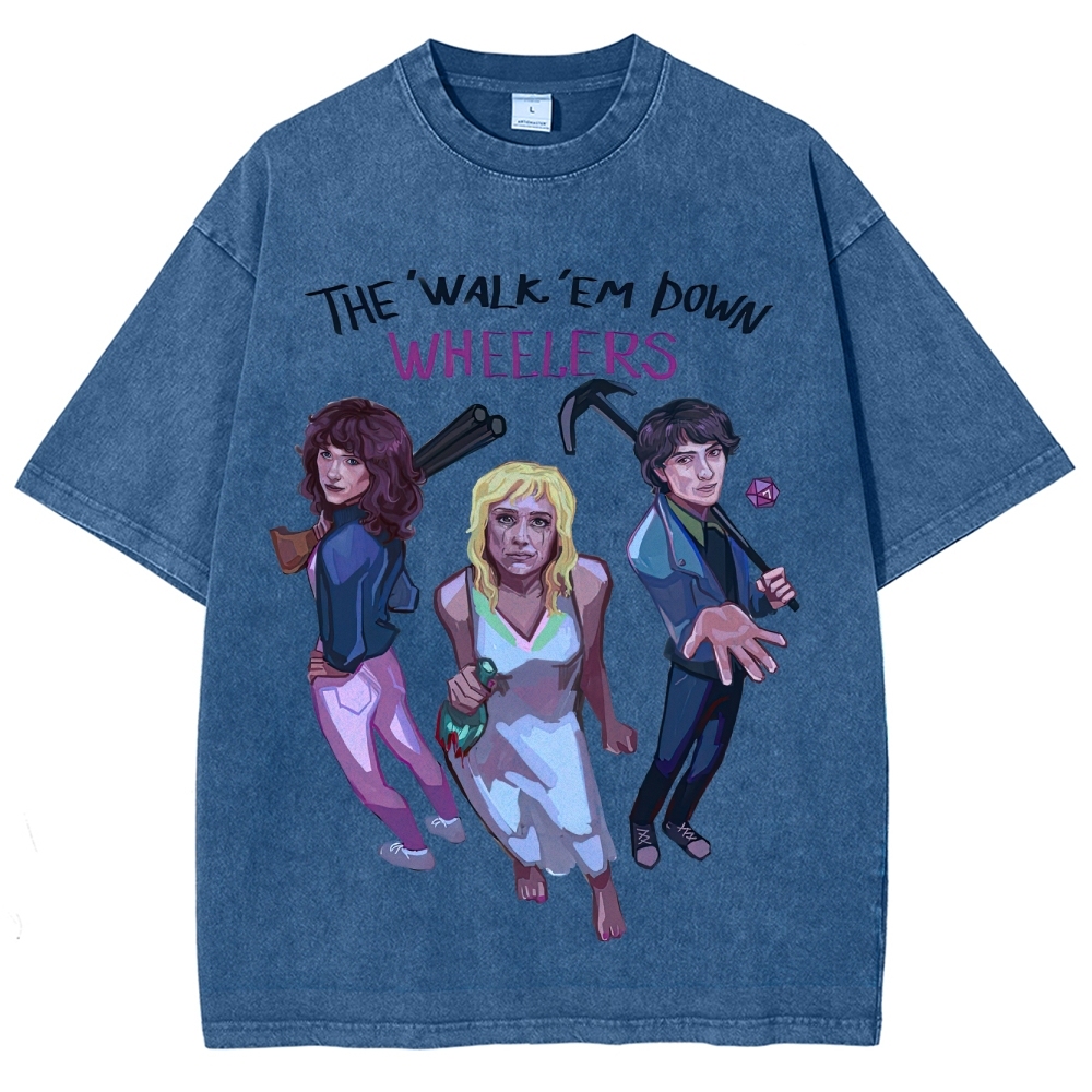 "The Walk 'Em Down Wheelers" Stranger Things Washed T-Shirt
