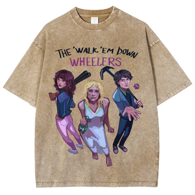 "The Walk 'Em Down Wheelers" Stranger Things Washed T-Shirt