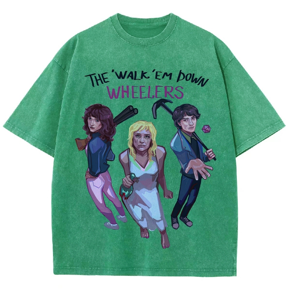 "The Walk 'Em Down Wheelers" Stranger Things Washed T-Shirt