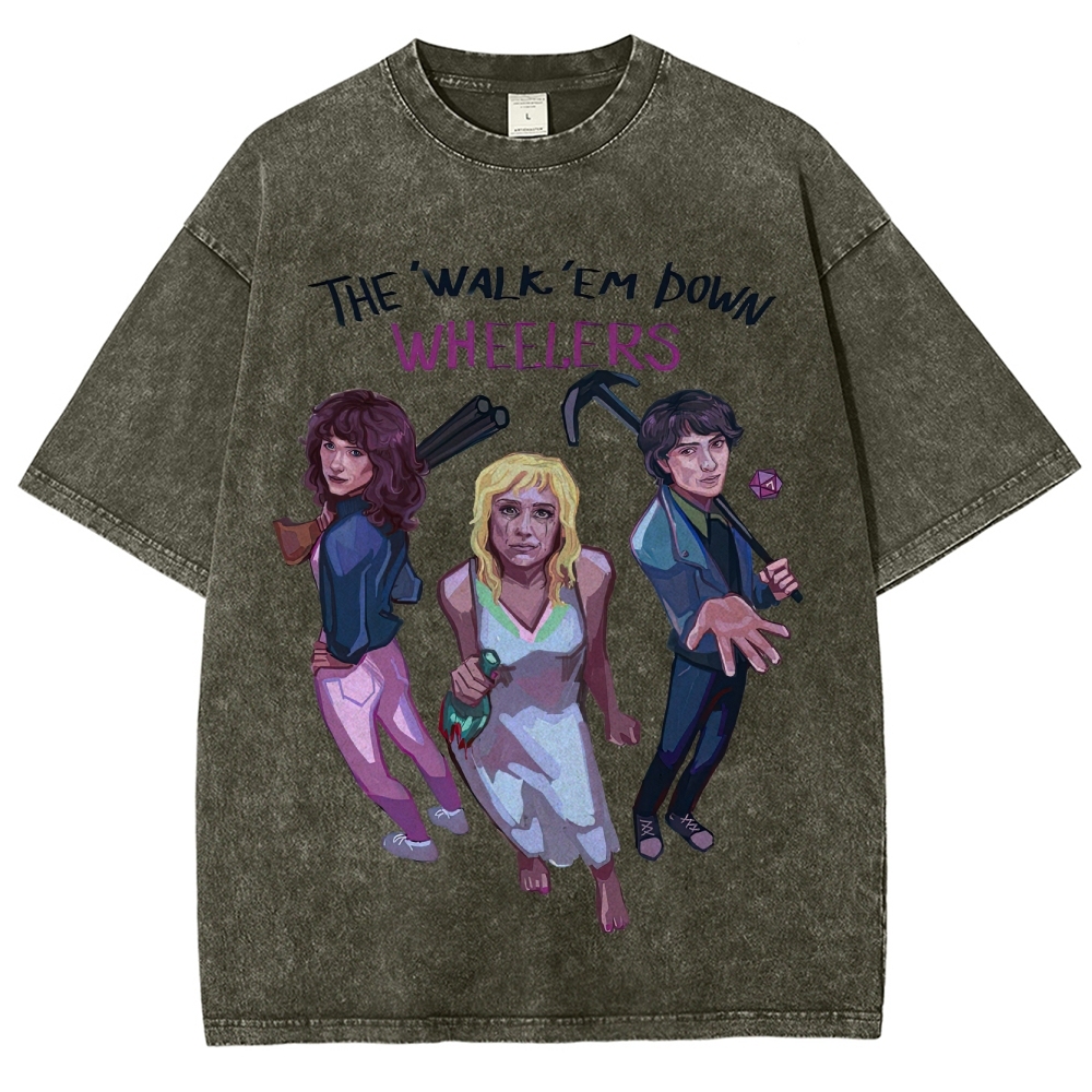"The Walk 'Em Down Wheelers" Stranger Things Washed T-Shirt