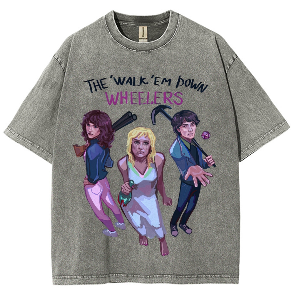 "The Walk 'Em Down Wheelers" Stranger Things Washed T-Shirt