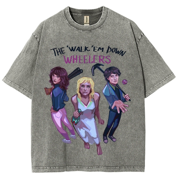 "The Walk 'Em Down Wheelers" Stranger Things Washed T-Shirt