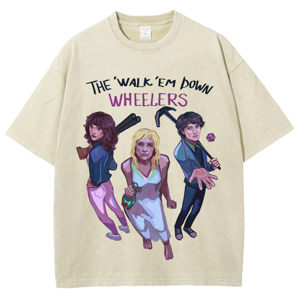 "The Walk 'Em Down Wheelers" Stranger Things Washed T-Shirt