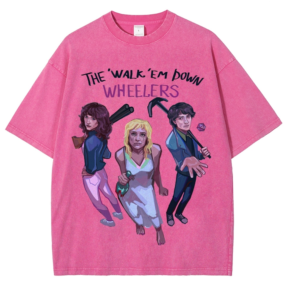 "The Walk 'Em Down Wheelers" Stranger Things Washed T-Shirt