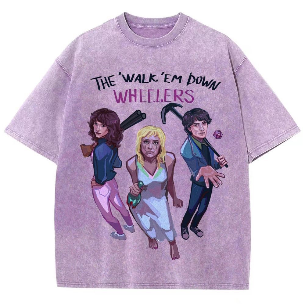 "The Walk 'Em Down Wheelers" Stranger Things Washed T-Shirt