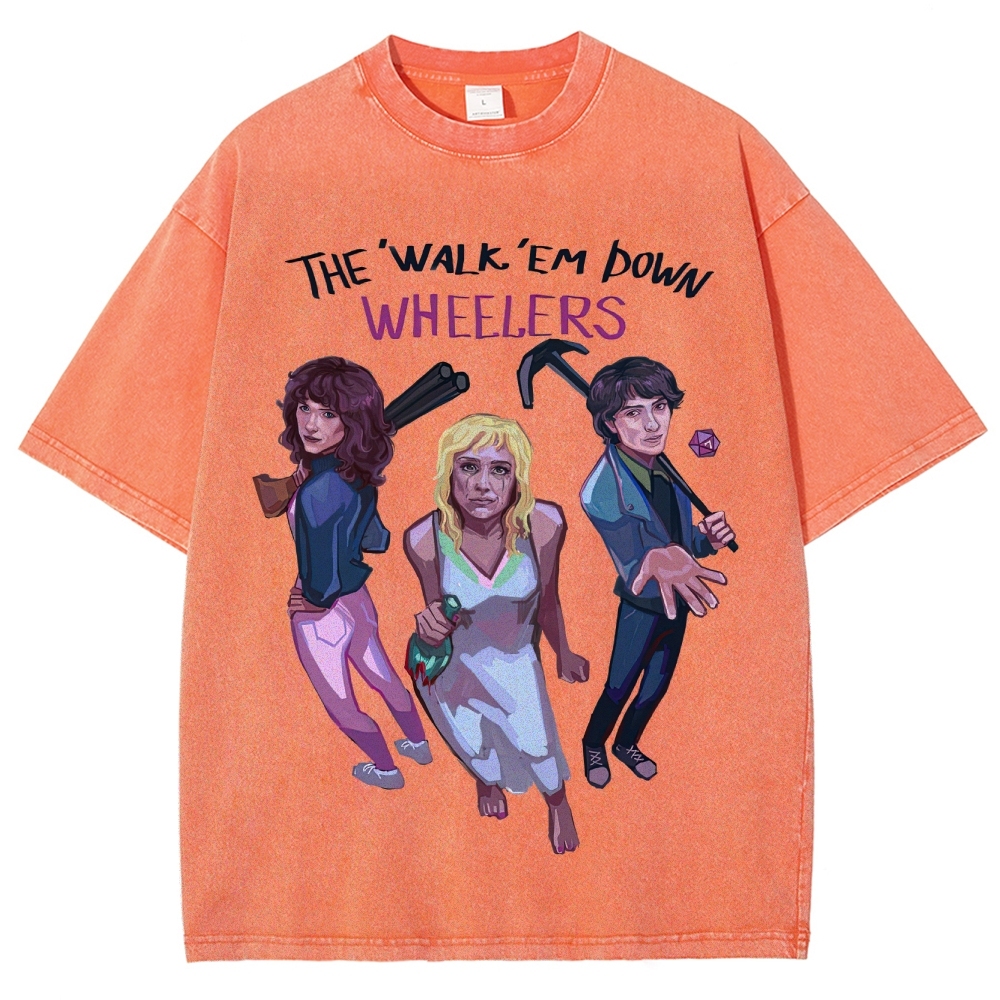 "The Walk 'Em Down Wheelers" Stranger Things Washed T-Shirt