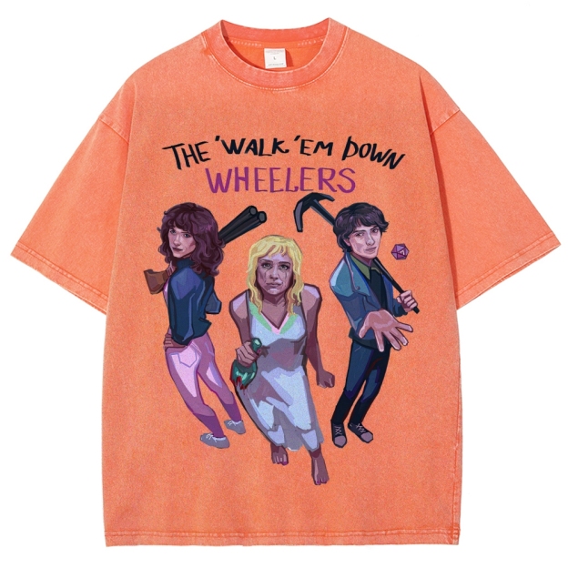 "The Walk 'Em Down Wheelers" Stranger Things Washed T-Shirt