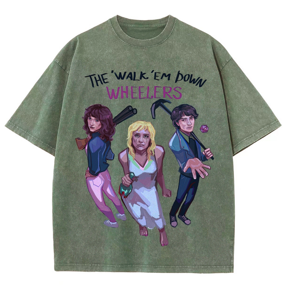 "The Walk 'Em Down Wheelers" Stranger Things Washed T-Shirt