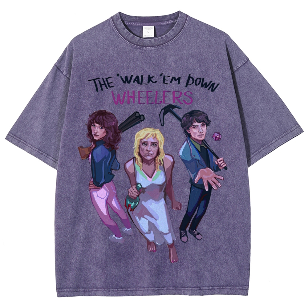"The Walk 'Em Down Wheelers" Stranger Things Washed T-Shirt