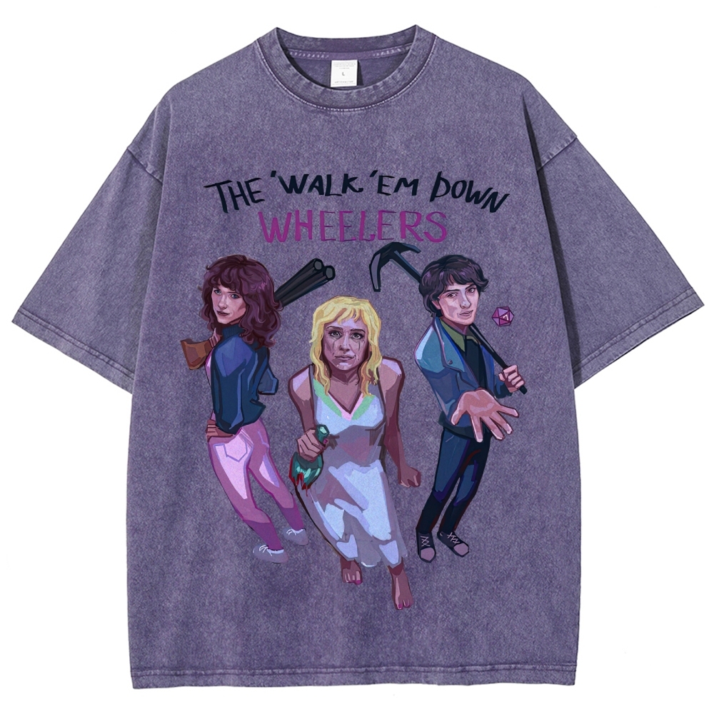 "The Walk 'Em Down Wheelers" Stranger Things Washed T-Shirt