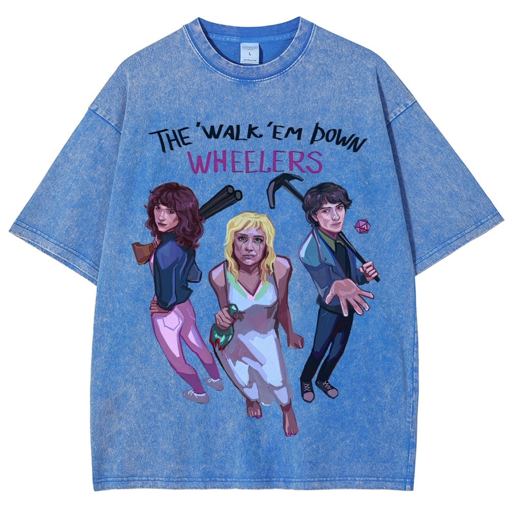 "The Walk 'Em Down Wheelers" Stranger Things Washed T-Shirt