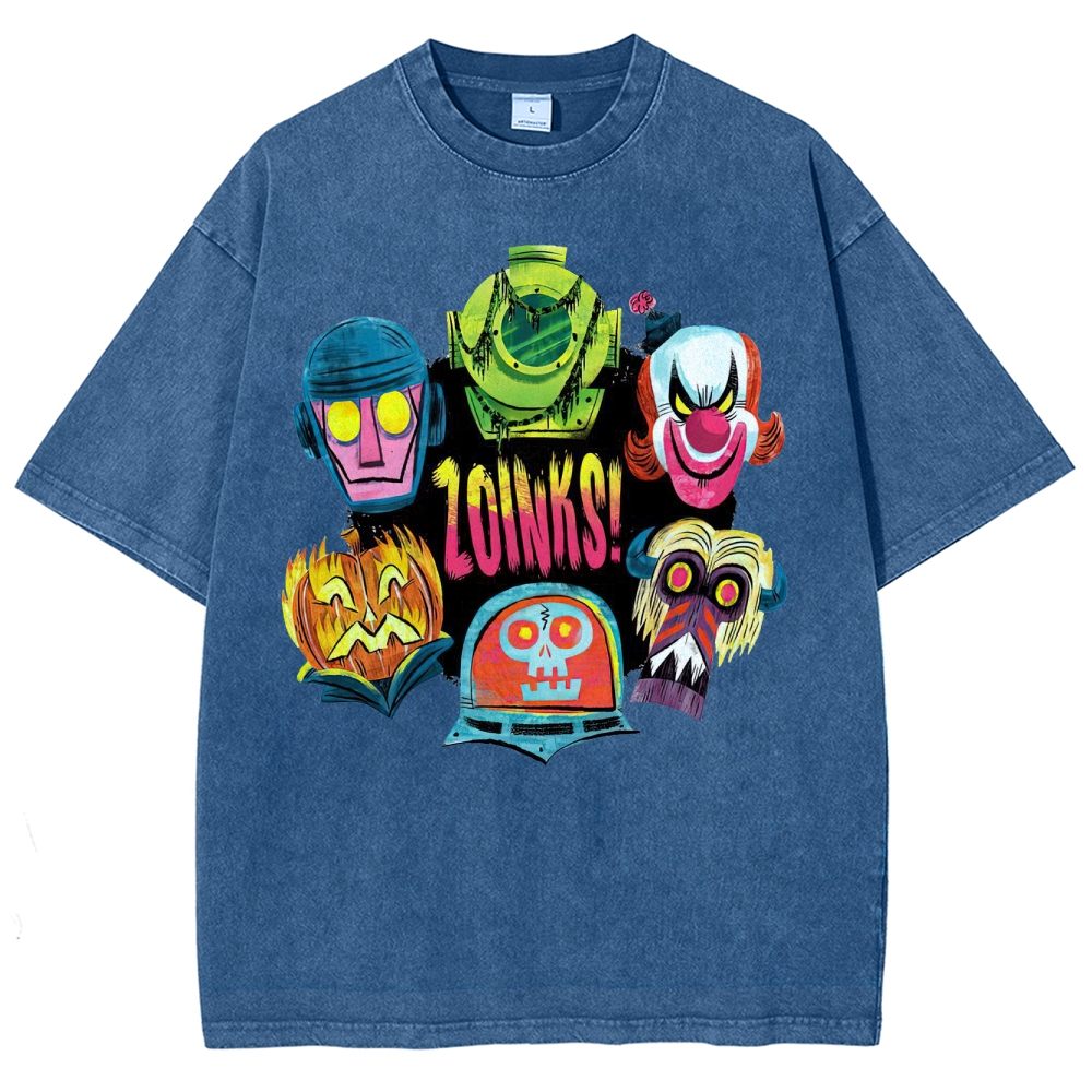 "Zoinks!" Scooby-Doo Villain Masks Washed T-Shirt